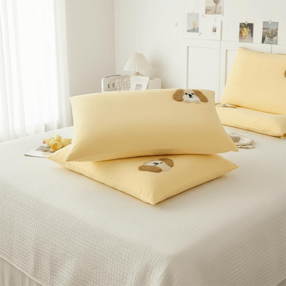 Washable Cartoon Dog Pattern Student Pillowcase Breathable Pillowslip Single Pillowcase Home