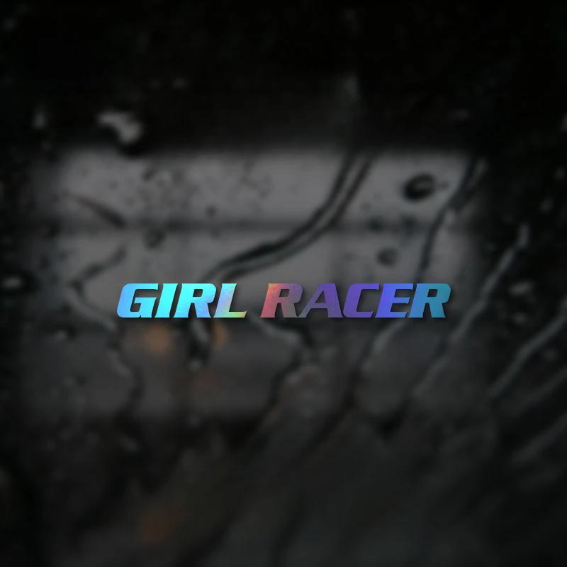 GIRL RACER Наклейки на машину для тюнинга Автомобильное окно Съемные виниловые наклейки Маслостойкое украшение Мотоцикл Отделка бензобака Знак для водителя-женщины
