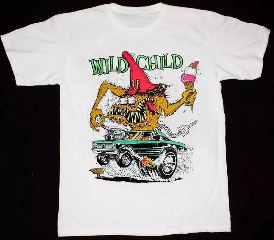 Эд Рот Rat Fink Дикий Ребенок Белая Футболка Унисекс Футболка
