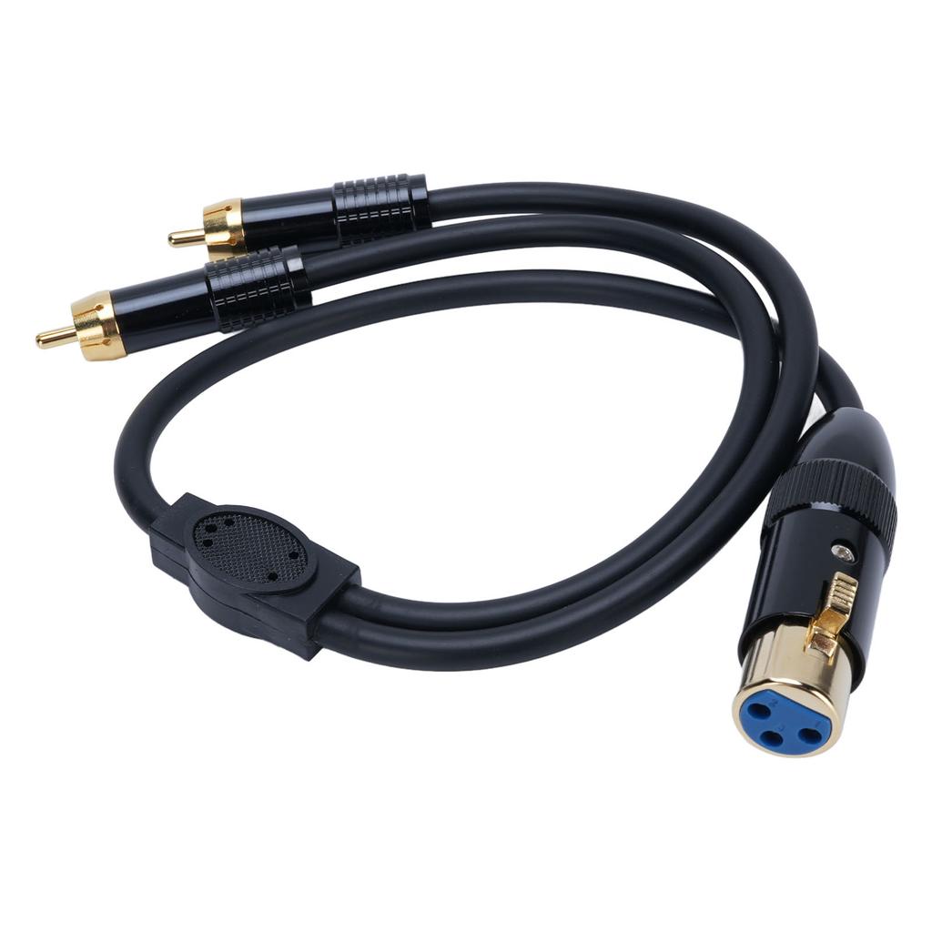 XLR Female Y Splitter Stereo Cable 1.6ft XLR Female to 2 Phono Plug Adapter Cable for Amplifier Recorder Speaker TV