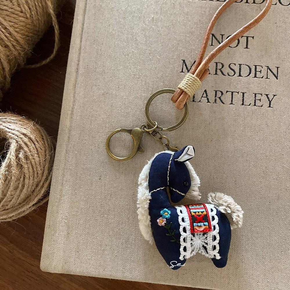 Stuffed Animal Horse Year Key Ring Cute Design Pony Pendant Backpack Decoration