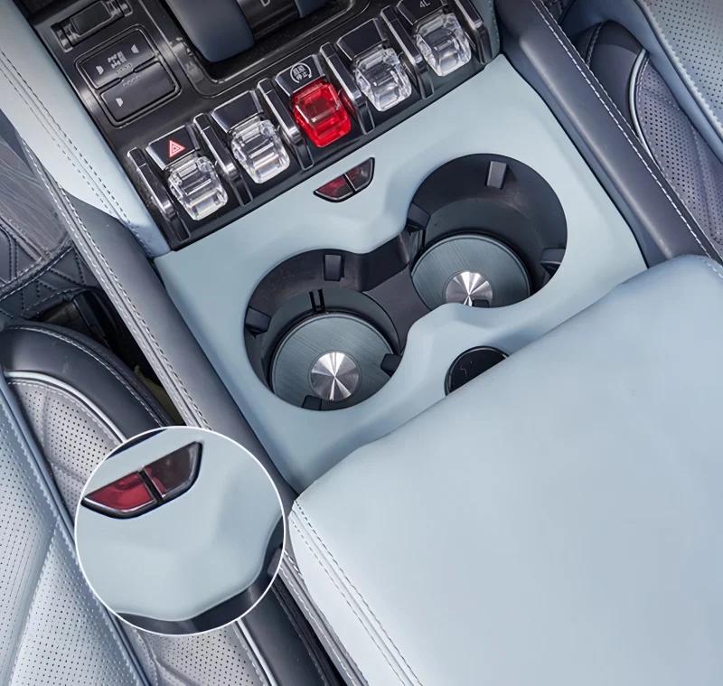 Силиконовая накладка на центральную консоль автомобиля, подходит для BYD Leopard 5 2023-2025, модифицированная защитная накладка на подстаканник центральной консоли автомобиля