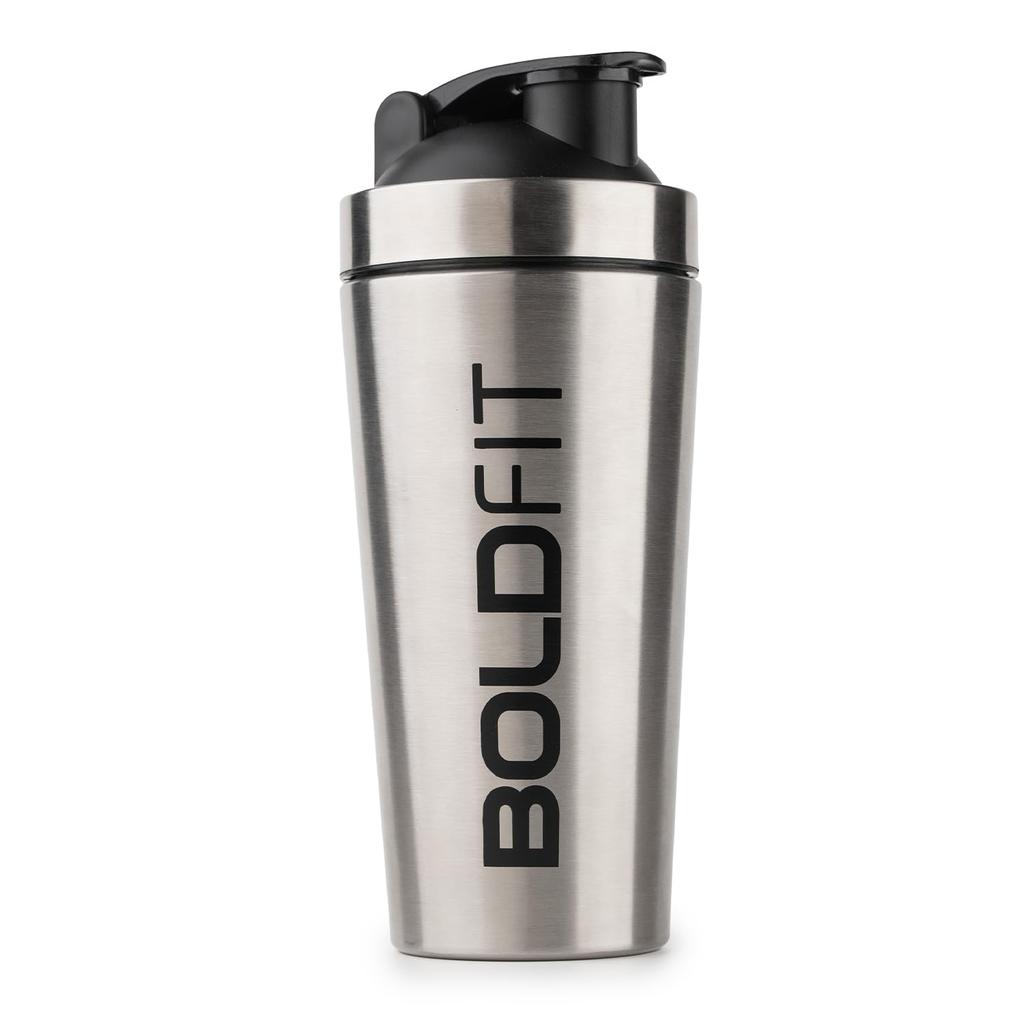 Boldfit Нержавеющая сталь Шейкер для спортзала Бутылки-шейкеры для протеинового коктейля 100% гарантия герметичности Шейкер для протеина Бутылка с поильником Pre Workout Сталь