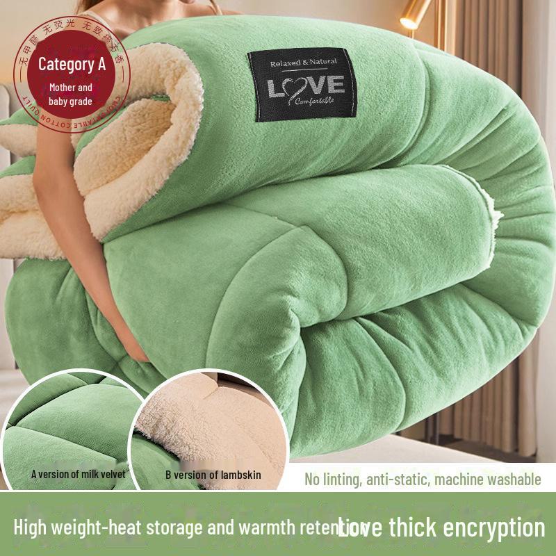 2024 Lambskin Quilt - Thick & Warm, 10 Lb Winter Quilt Core for Dormitory, Single Bed, Autumn/Winter Use