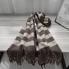 Deqing Siyue 2025 Scarf New Autumn and Winter Thickened Warm Imitation Cashmere Scarf Plaid Yarn Autumn and Winter Scarf Women