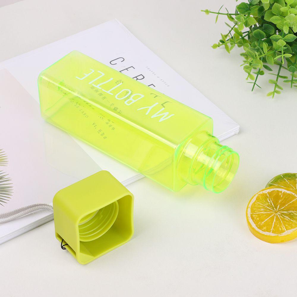 500ML Men Women Plastic Large Capacity Square Sports Water Bottle Coffee Juice Cup Drinking Cup