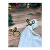 Decorative Christmas Napkin Holder Set Of 6 Gold Plexiglass Napkin Rings With Deer Motif