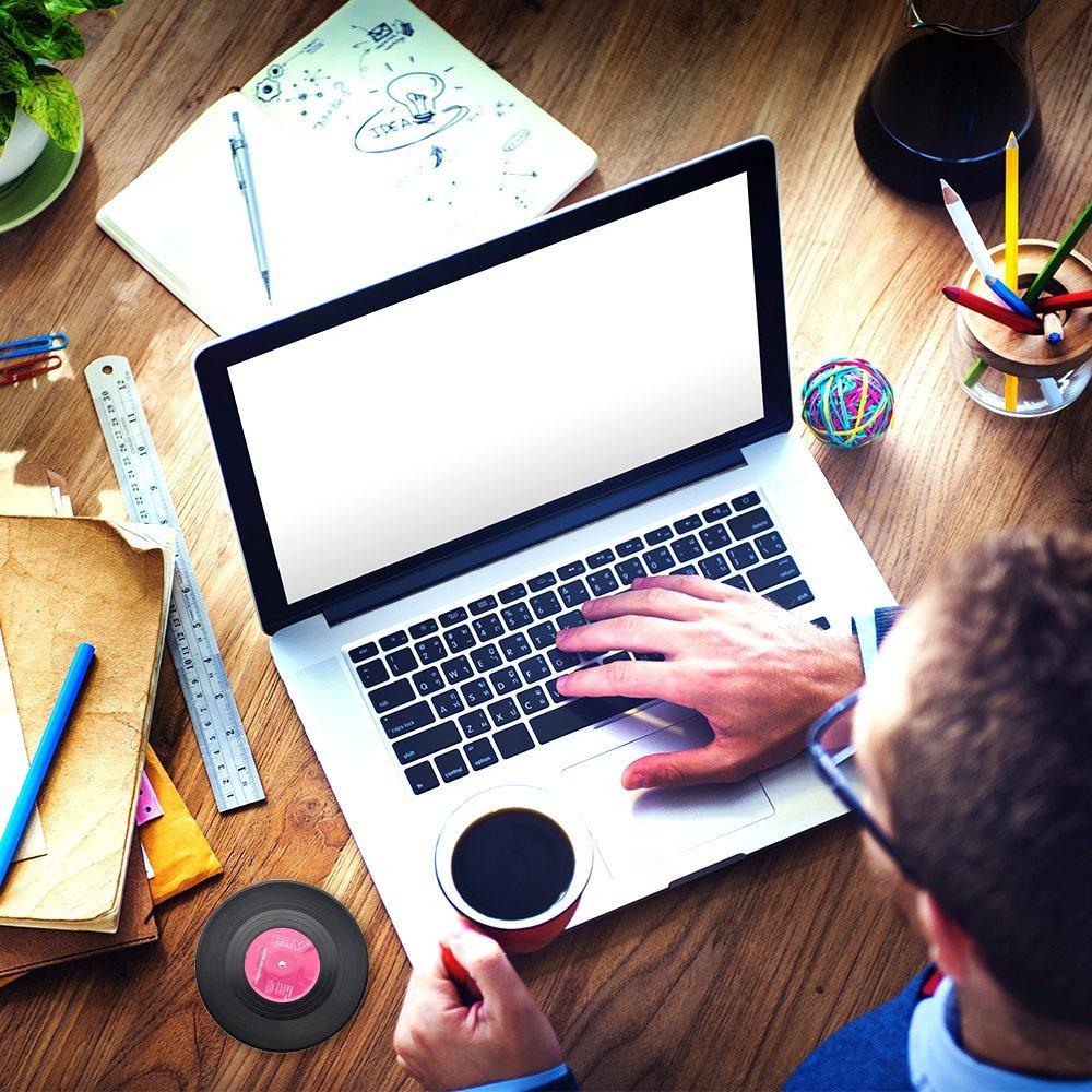 Набор из 6 красочных ретро-подставок под пластинки для напитков, набор подставок под виниловые пластинки, декор для журнального столика, противоскользящая изоляционная подкладка