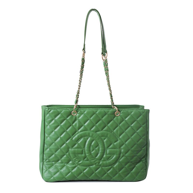 Women's Fashion Diamond Pattern Chain Tote Bag