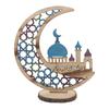 Eid Wooden Moon Muslim Themed Adorn Chic Crafts Home Decor Household Mubarak Festival Ornaments Party Light