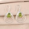 Natural Peridot Gemstone 925 Sterling Silver Handmade Fashionable Earrings 1.80" EE-31-5