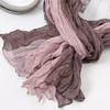 Ladies Shawl Scarf Color-Blocking Pleated Design Versatile Scarf Autumn Winter Outdoors Commuting Long Scarf