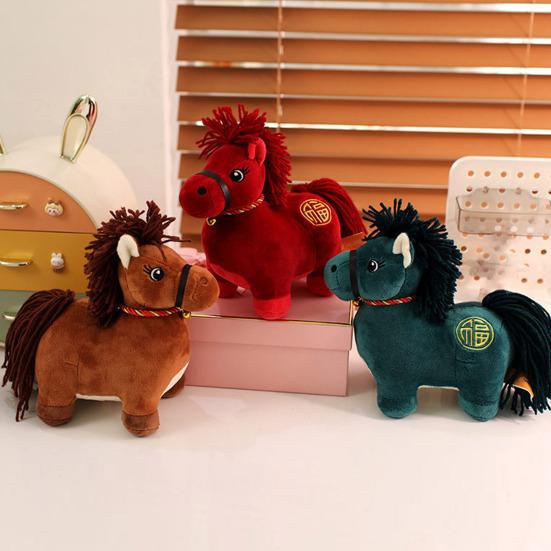 Плюшевая кукла Тема животные Изысканное мастерство Очаровательная плюшевая игрушка в форме лошади Украшение для новогодней вечеринки 2026