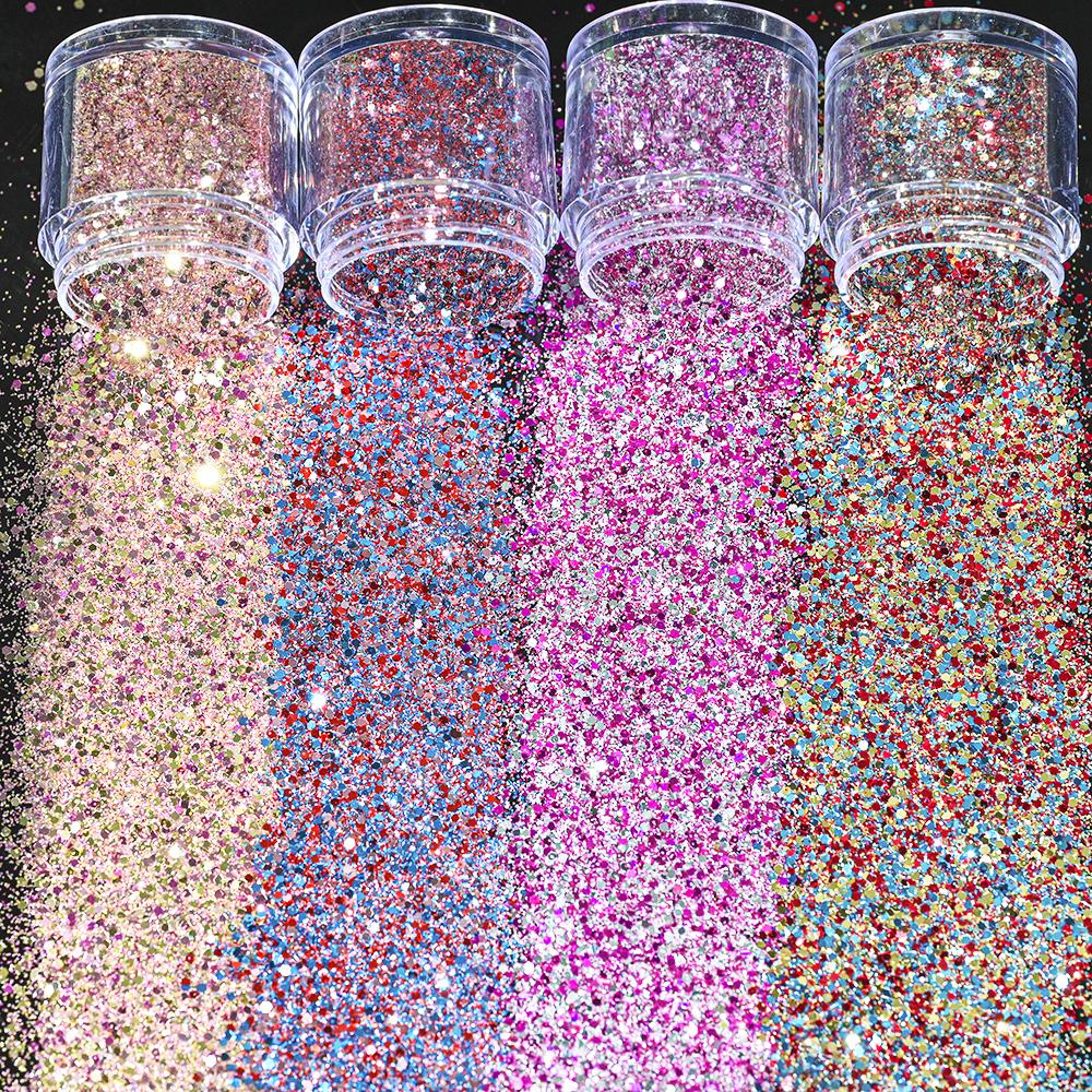 4 коробки/набор, 10 мл, 3D лак для ногтей, фиолетовый, розовый, микс, блестящая пудра для ногтей, блестки, украшение для дизайна ногтей, красочные для УФ-эпоксидного гель-лака, хлопья