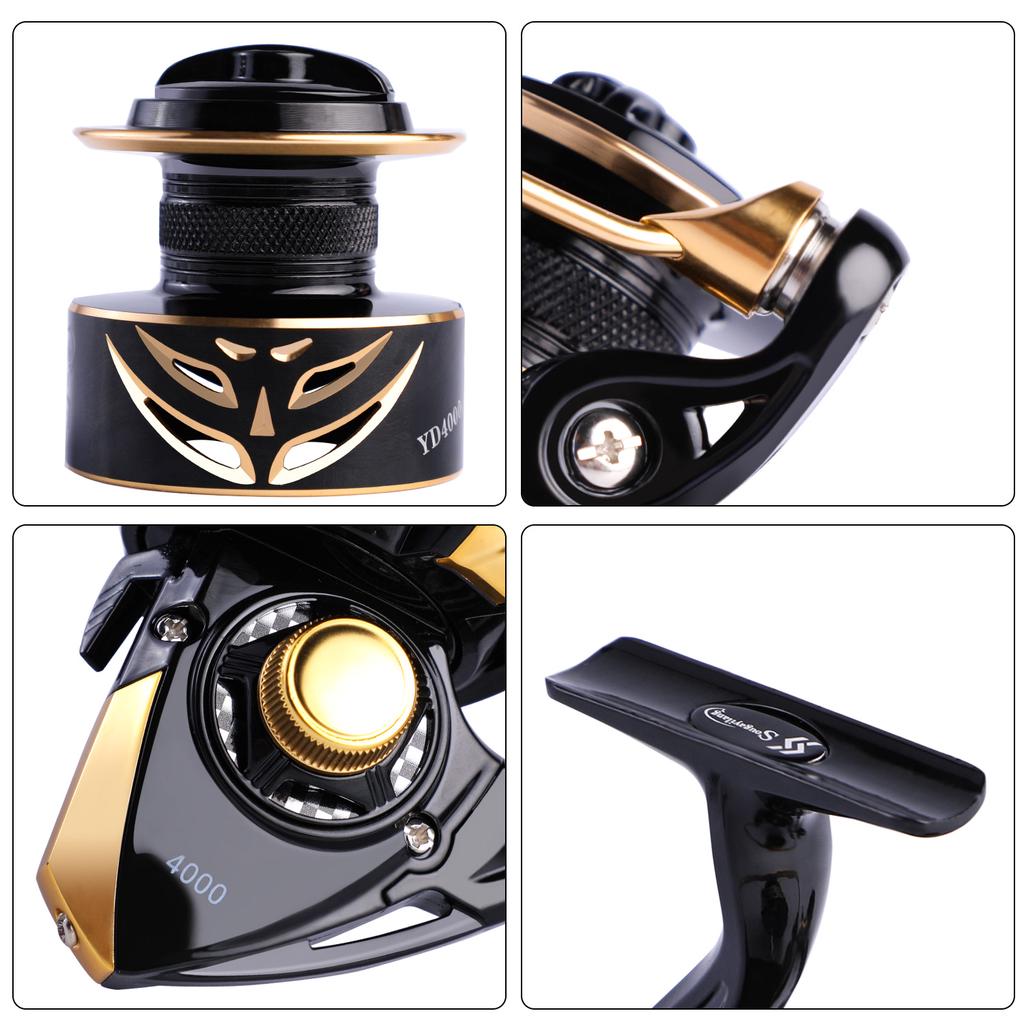 SOUGAYILANG 12 + 1BB Rotating Fishing Reel 5.2:1 High Speed Gear Ratio Smooth Fresh Water Brine Rotating Fishing Reel 1000-4000