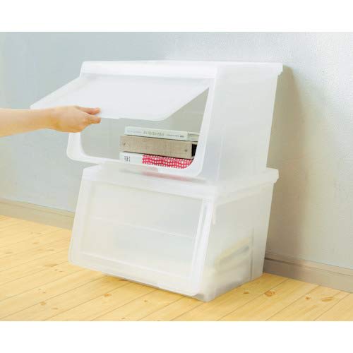 Tenma Kabako Large Flap Storage Box, Easy Access, Assembly Required. This versatile storage case features a flap door and a translucent clear plastic