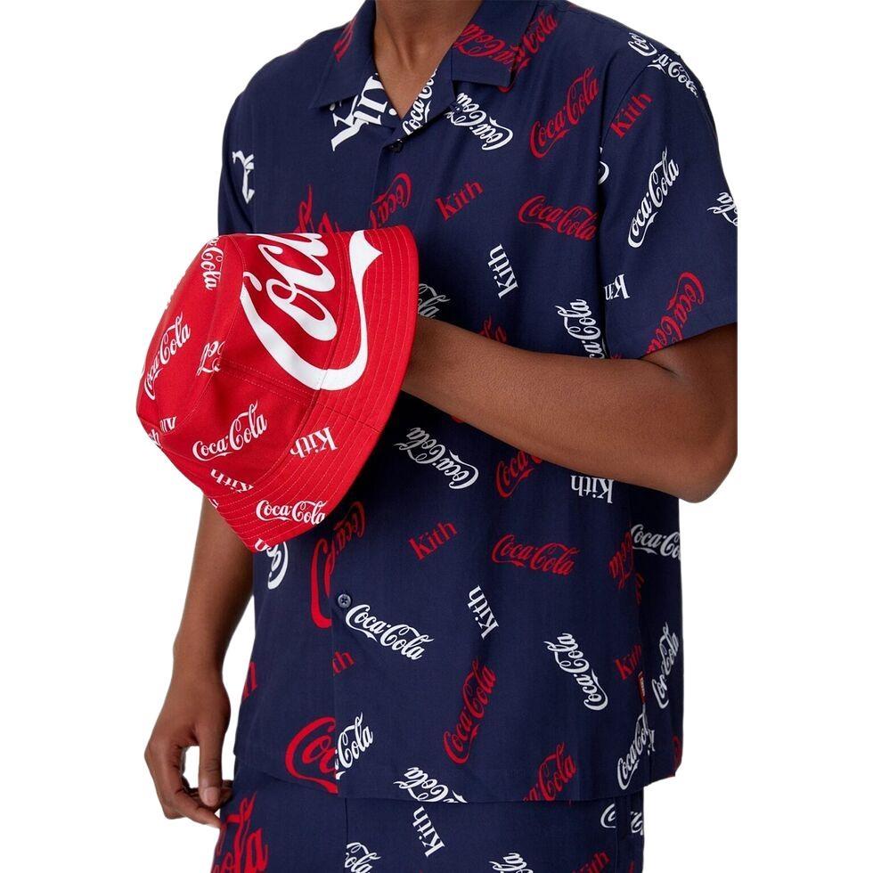 KITH x Coca Cola Printed Camp Collar Shirt 'Navy' Men's KH3848-102