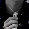Lucliss Cross Necklace Domestic Manufacturer Zirconia Double 18K Gold Plated 18K GP Cross Necklace [Silver] Men's Women's