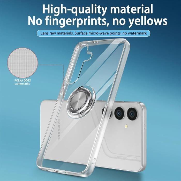 Coque de protection - BOOLING - pour Samsung Galaxy S24 Plus - Silicone - Transparent - Anneau Support 360°