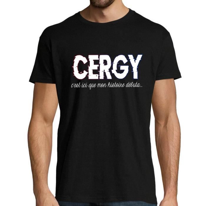 T-shirt homme - Cergy - Noir - Manches courtes - Col arrondi - Coupe regular