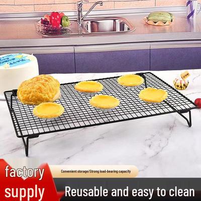 Антипригарная черная складная полка: Идеально для охлаждения тортов, хлеба или в качестве подставки для ноутбука