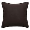 Washed Linen Cushion Cover - Lined with Washed Cotton - Black Braid Finish "Prélude" Vent Du Sud - Prélude Café - Cushion Cover 45 X 4