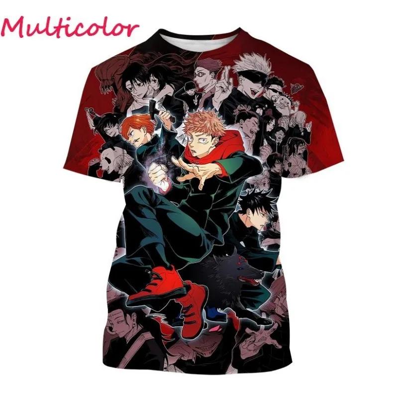 Футболка с 3D-печатью Jujutsu Kaisen, аниме-мода, круглый вырез, короткие рукава, повседневные топы унисекс, мужская одежда, футболки для косплея