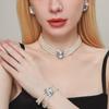 4 шт. Женская мода, легкий роскошный короткий стиль, имитация жемчуга, бирюзовое ожерелье, серьги, браслет, комплект ювелирных изделий, вечеринка, фестиваль, подарок