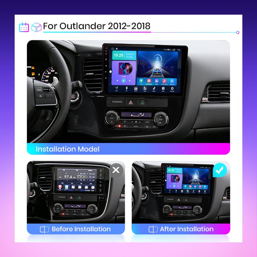 2 DIN Android Carplay автомобильное радио для Mitsubishi Outlander 3 2012-2019 мультимедийный проигрыватель головное устройство стерео GPS навигация BT WIFI 2+32 ГБ