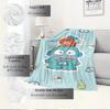 1pc Flannel Cute Creatures, Sanrio, Fantasy CharactersThrow Blanket, Cartoon Truck Pattern Printed Blanket, Warm Cozy Soft Blanket For Couch