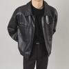 Stylish Men's Black Leather Jacket - 2023 Korean Slim Fit Casual Style