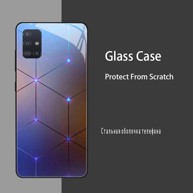 Чехол для Samsung Galaxy A51 Чехлы Закаленное Стекло Чехол для Samsung Galaxy A31 A71 Бампер A 51 71 Жесткий Силиконовый Чехол Coque Fundas