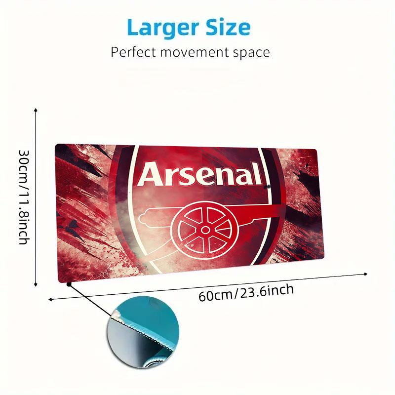Arsenal Football Club Mouse Pad, Large Gaming Desk Mat, Non-slip XXL Mousepad for Laptop & Tablet, Mini PC Playmat with Stitched Edges