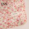 Compact Travel Case Floral Cotton Makeup Bag, Large Capacity Toiletry Bag with Multi Portable Beauty Storage Compartments, Cute Skincare Cosmetic