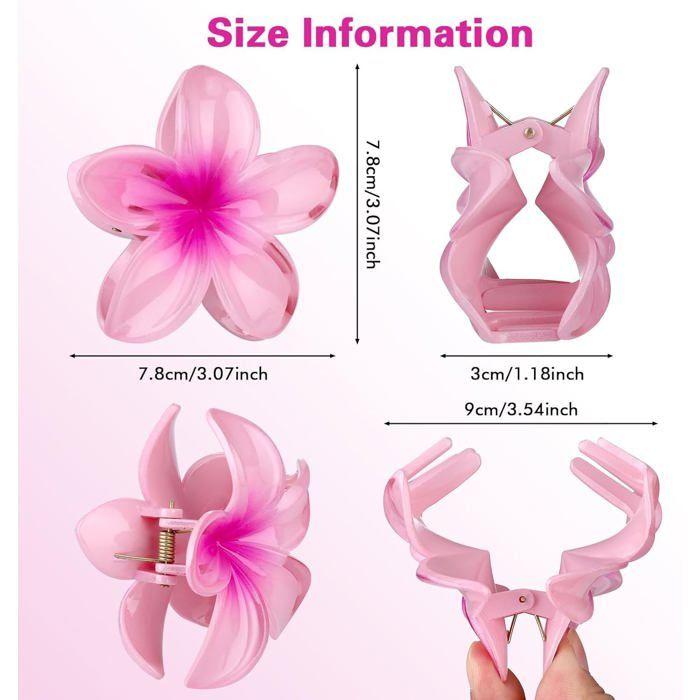 Pinces à cheveux - Lot de 8 - Fleur colorée - Antidérapante - Haute qualité