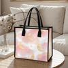 Cute Moon Star Printed Tote Bag for Women Fashion Large Capacity Casual Handbag for Daily Shopping Travel Use