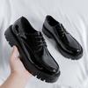 Fashion Men Casual Leather Shoe Business Casual Thick Sole Platform Patent Leather Shoes Man Streetwear Fashion Wedding Dress Shoe