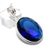 London Blue Topaz Gemstone Handmade 925 Sterling Silver Pendant 1.65" G3v18