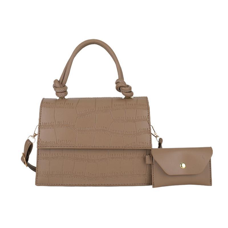 Stone Texture Small Square Bag With Mobile Pocket For Casual Fashion Ladies