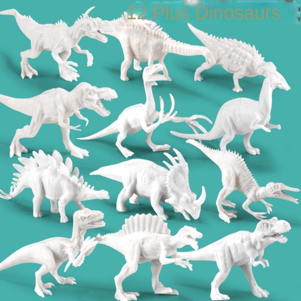 Cartoon Dinosaur DIY Painting Animal Dinosaur Doll Hand-made Graffiti Dinosaur Art Supplies