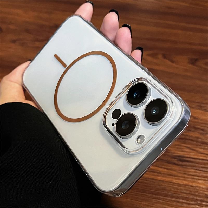 Ультратонкий прозрачный магнитный чехол HD для iPhone 16/15/14 Plus/13/12 Pro Max | Беспроводная зарядка MagSafe и противоударный защитный чехол