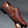 Весенние мужские мокасины из кожи, мужская обувь, летние полые дышащие оксфорды, мужская повседневная обувь, туфли без застежек для мужчин