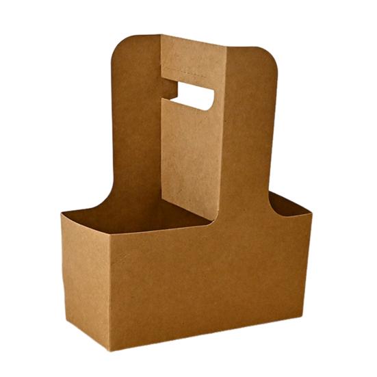 10 шт. одноразовых контейнеров для напитков на вынос, держатель для 2 или 4 стаканов из картона с ручкой, контейнер для горячих или холодных напитков для доставки еды на вынос