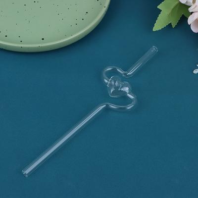 1 шт. многоразовая соломинка для любви, стеклянная соломинка в форме сердца, стеклянные соломинки для питья, соломинки для чая с пузырьками, бытовые прозрачные аксессуары для бара