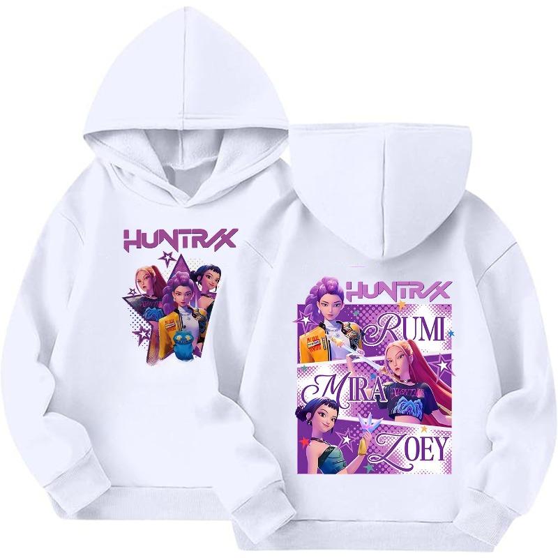 Толстовки и свитшоты для девочек KPop Охотники на демонов Свободная толстовка для девочек с принтом