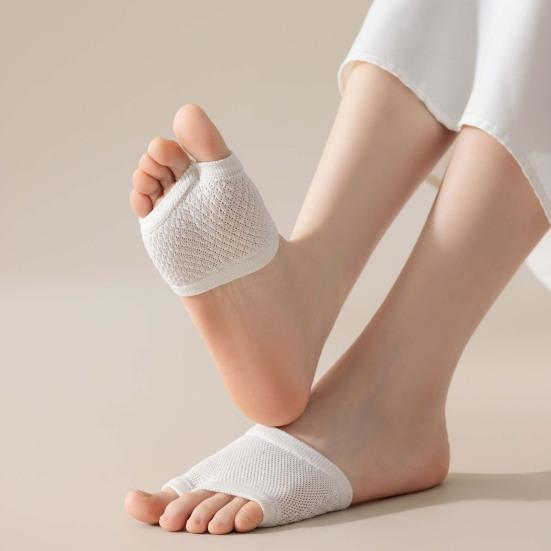Женские носки с открытым носком, хлопковые, с полуноском, бесшовные, плоские, носки-лодочки, эластичные, массажные носки для передней части стопы, для облегчения боли