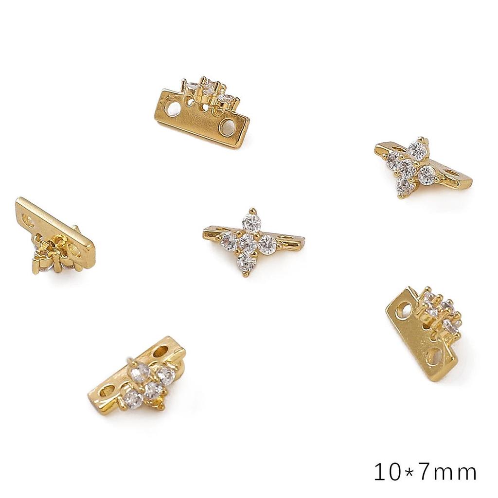 Медные двухдырочные разделительные бусины для изготовления украшений своими руками с металлическим покрытием