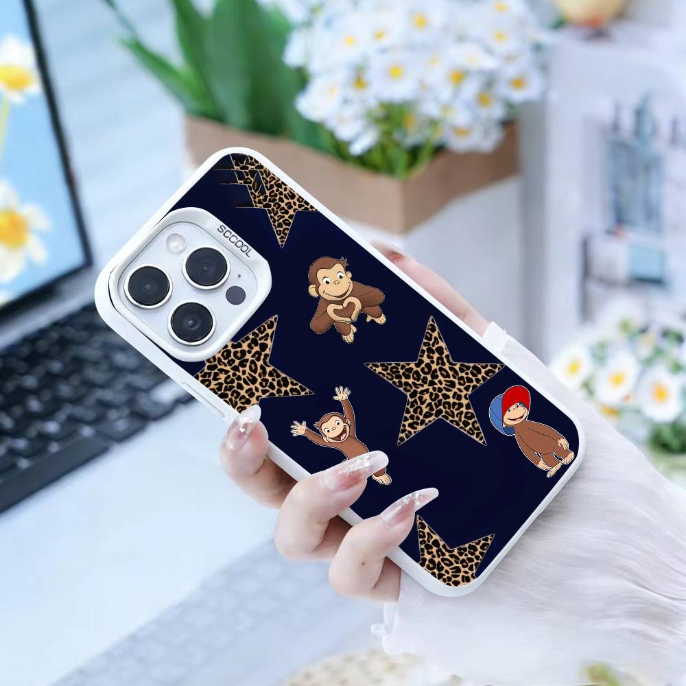 Monkey Brushing Teeth Phone Case For IPhone 16 17 15 14 12 13 Pro Max white Color Shockproof Cover