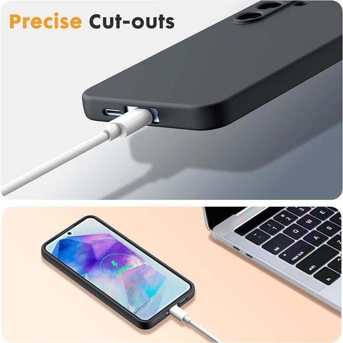 Case for Samsung Galaxy A36 5G, Ultra Slim Anti-Scratch Black + 2 Tempered Glass - BOOLING®