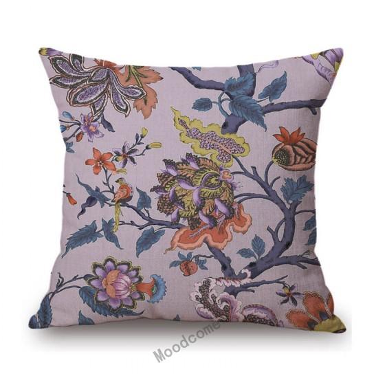 Home Decoration Flower Floral Oil Painting Sofa Throw Pillow Case Cotton Linen Bench Chair Seat Cushion Cover